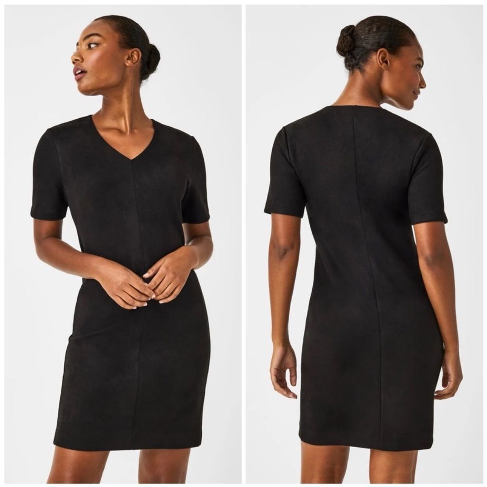 SPANX | Faux Suede‎ Column Dress Black Size M